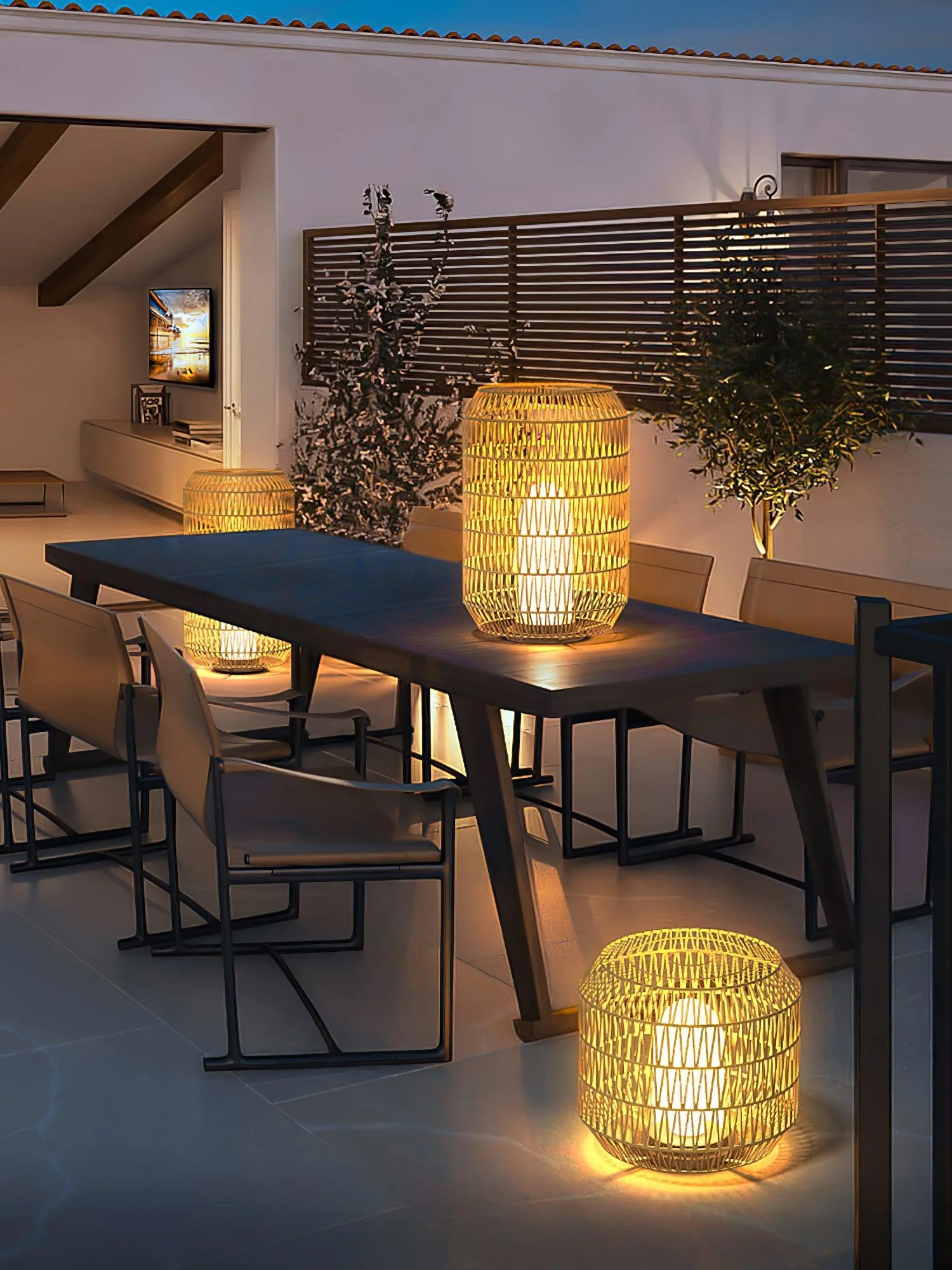Woven Rattan Outdoor Lamp - Image 21