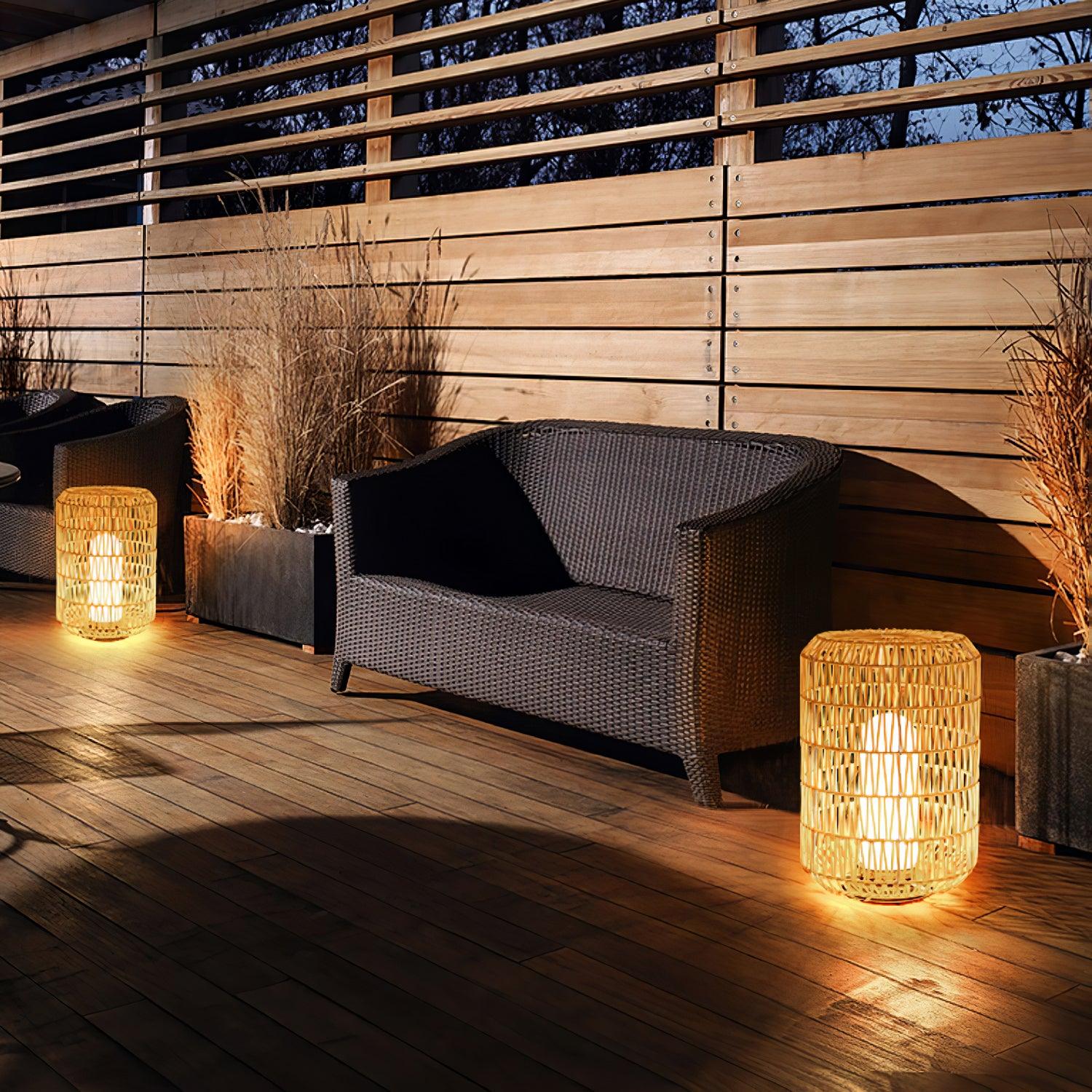 Woven Rattan Outdoor Lamp - Image 26
