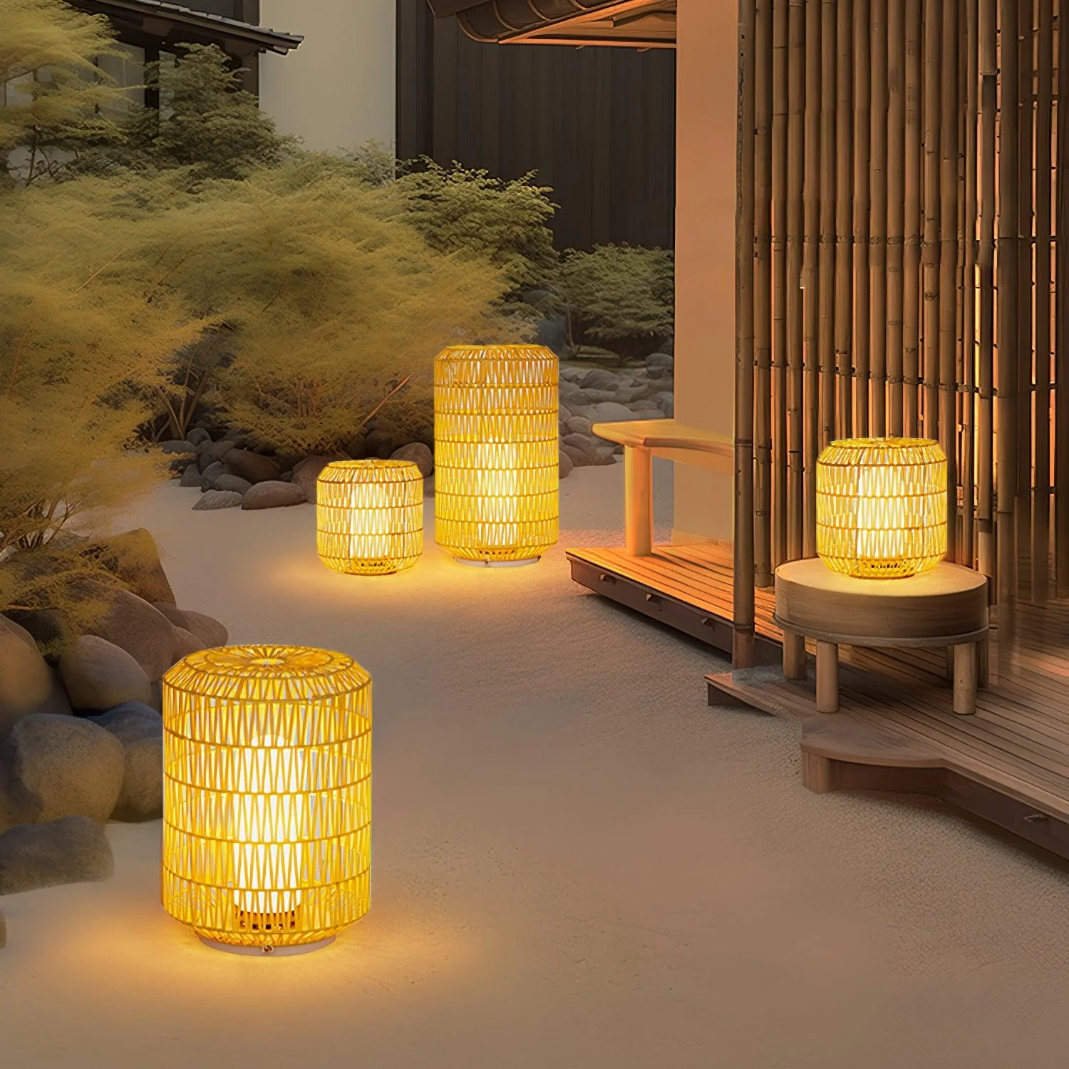 Woven Rattan Outdoor Lamp - Image 29