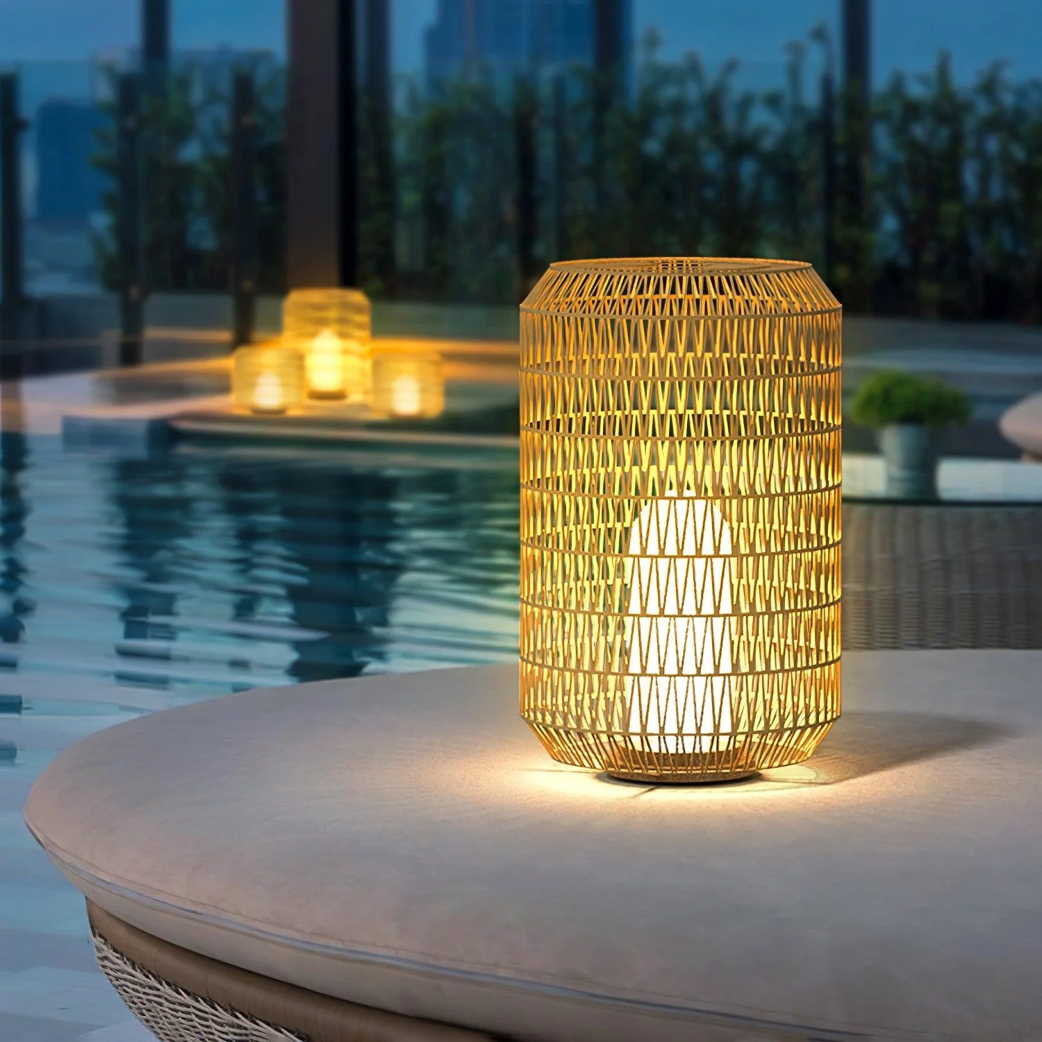 Woven Rattan Outdoor Lamp - Image 33