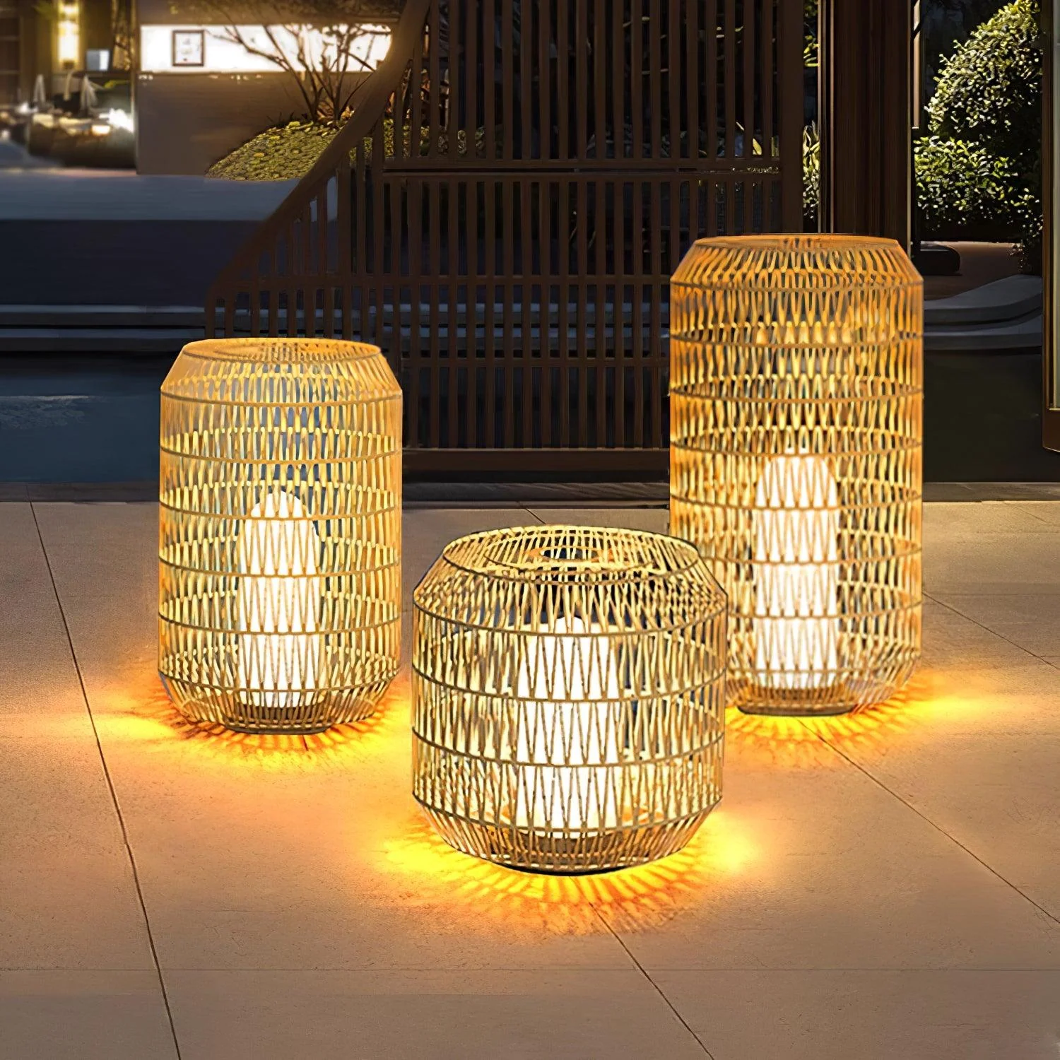 Woven Rattan Outdoor Lamp - Image 39