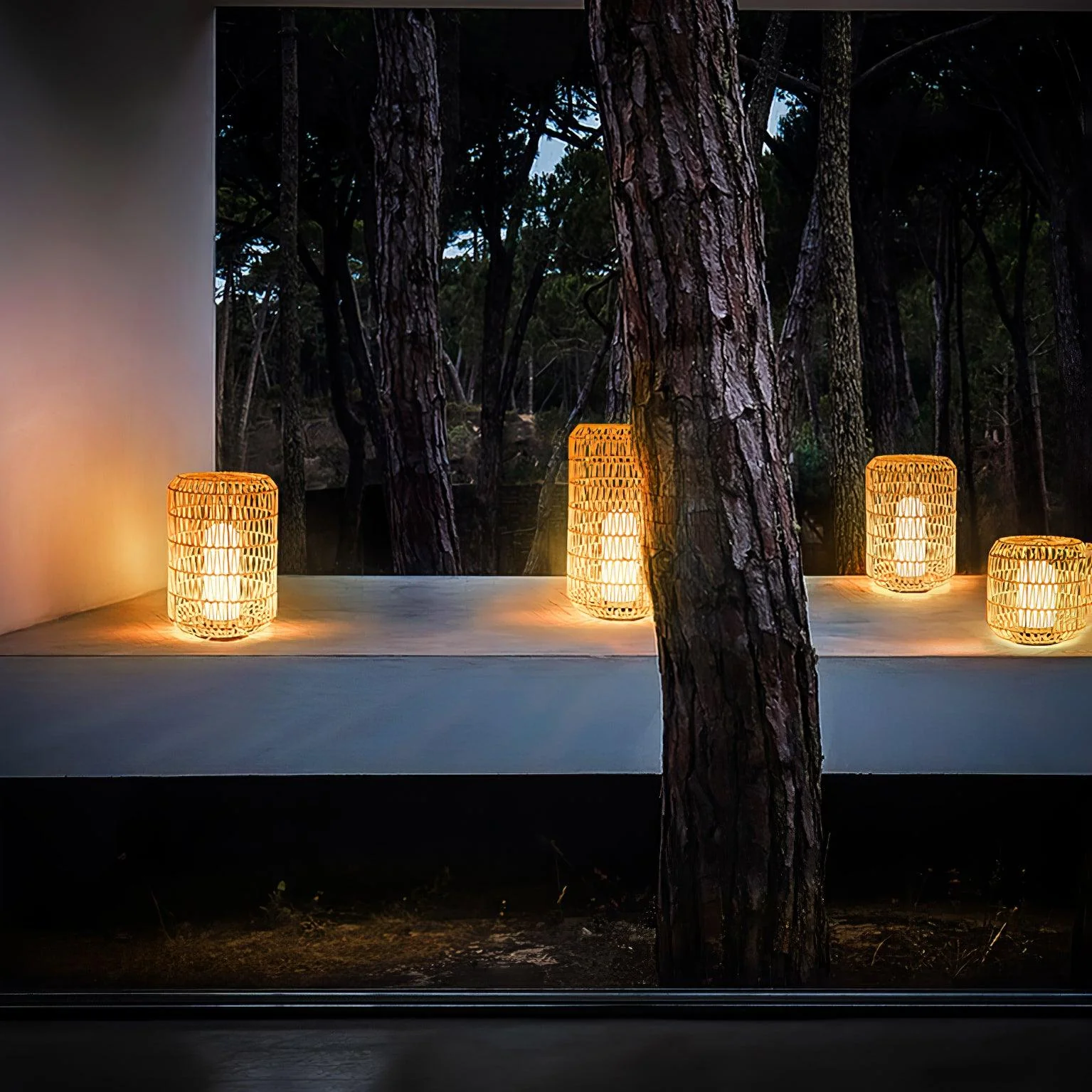 Woven Rattan Outdoor Lamp - Image 48