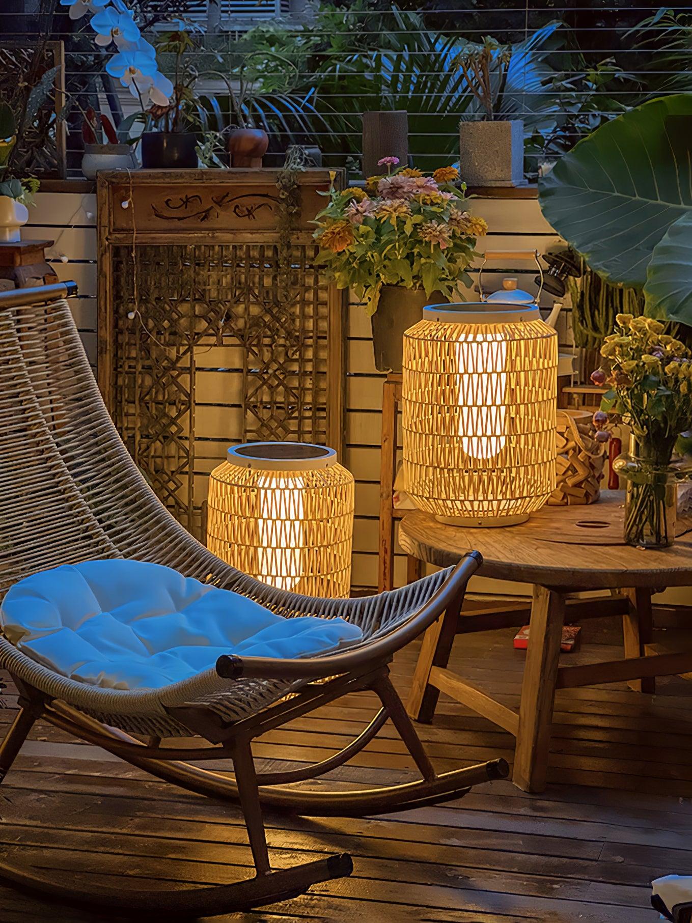 Woven Rattan Outdoor Lamp - Image 6