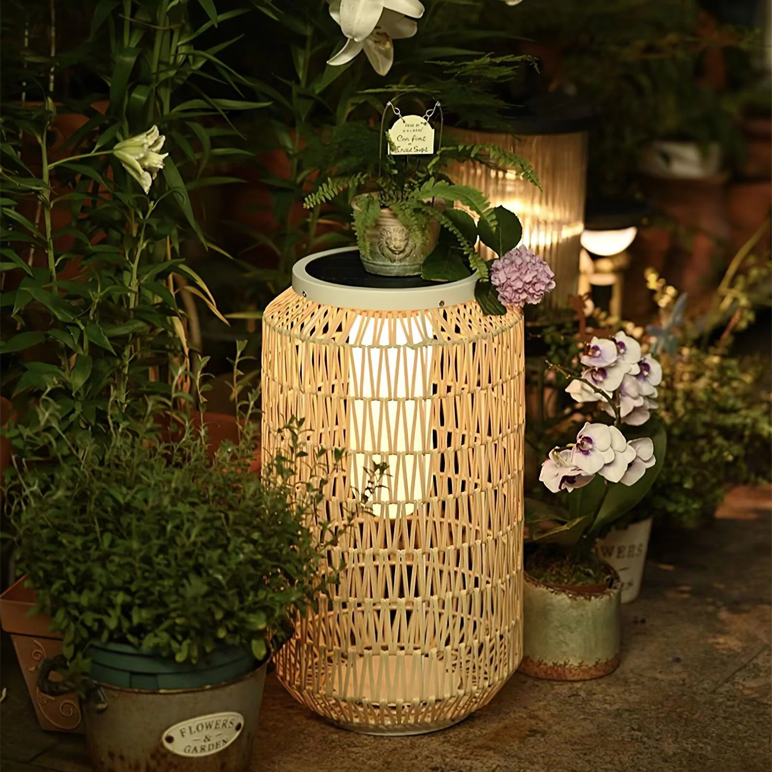 Woven Rattan Outdoor Lamp - Image 8