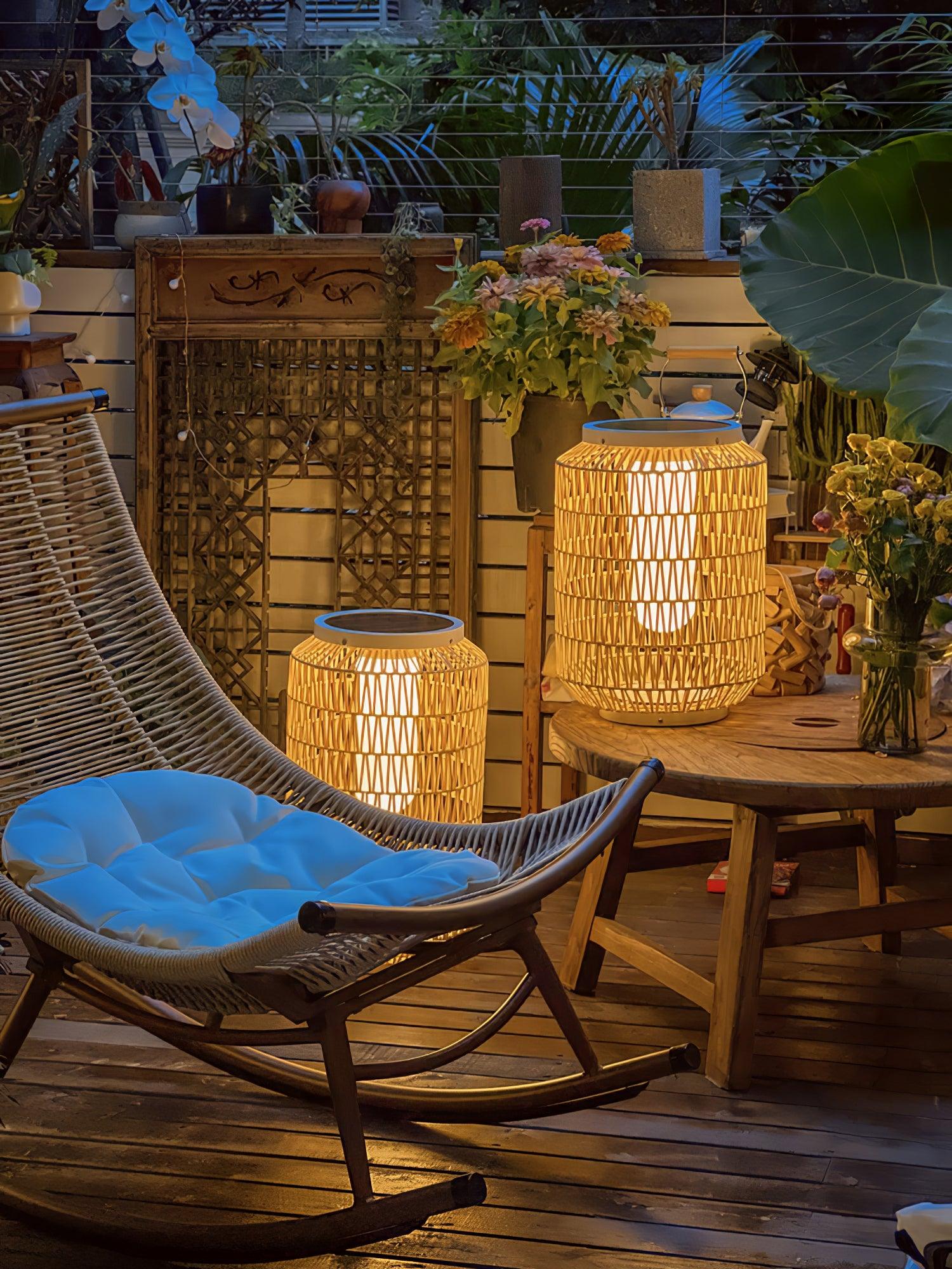 Woven Rattan Outdoor Lamp - Image 9