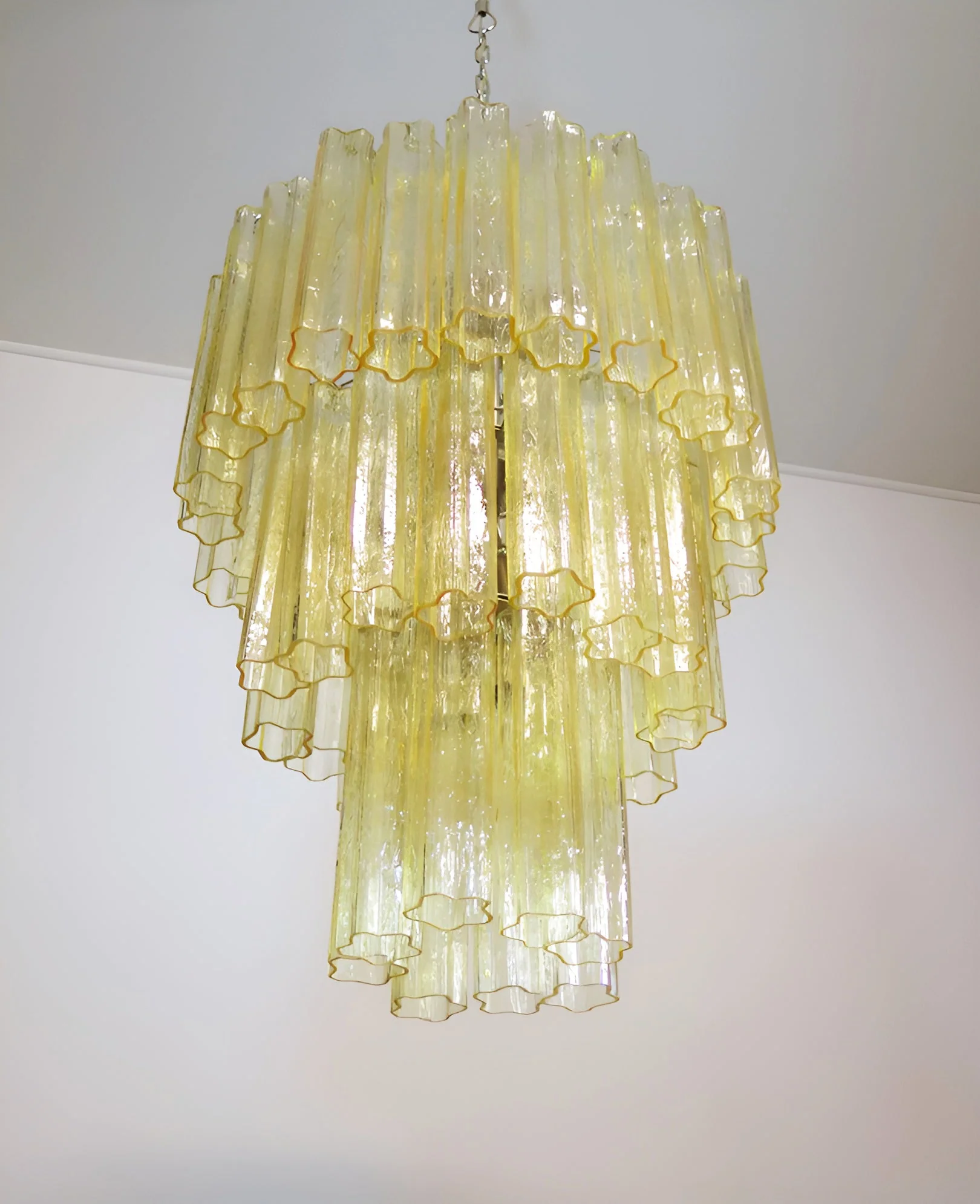 Yellow Murano Glass Tube Chandelier - Image 9