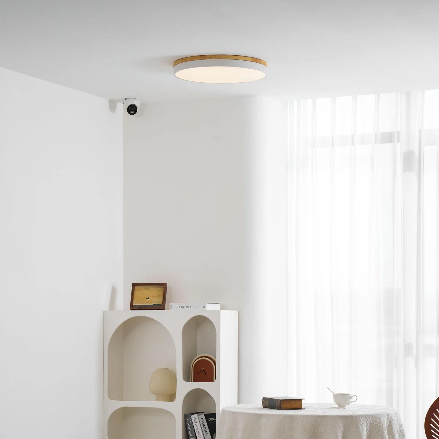 Zara Circular Wood Ceiling Lamp - Image 19